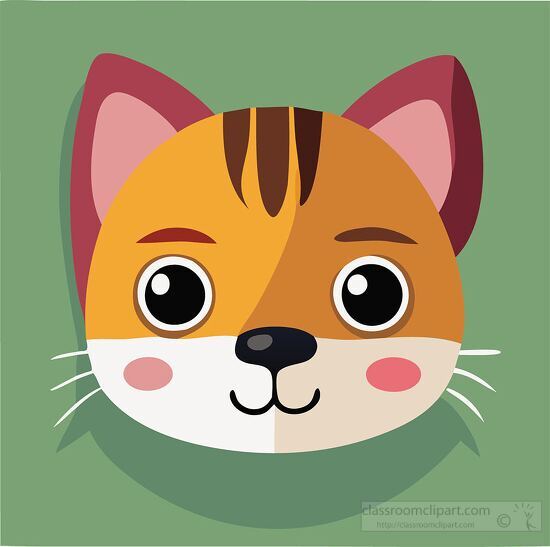 cute cartoon style cat face animal animal icon