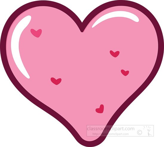 cute heart icon with pink dots and a grey outline