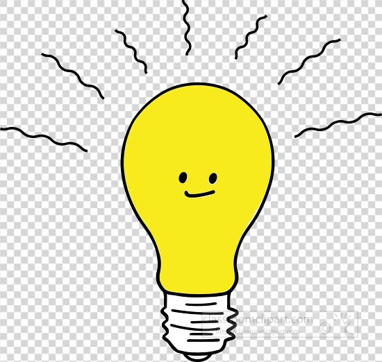 cute light bulb cartoon with a subtle glow