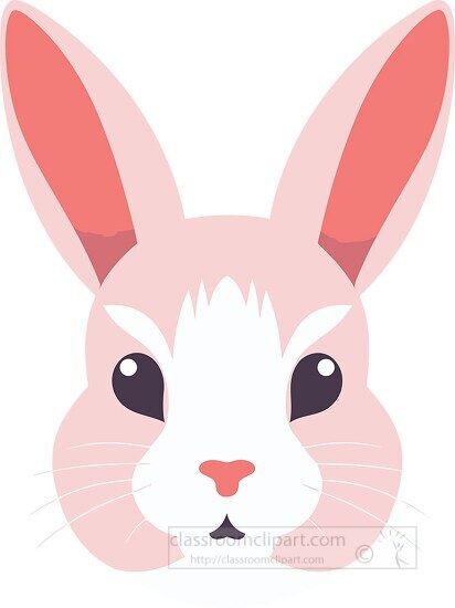 cute pink rabbit face