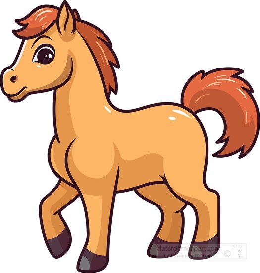 cute playful smiling horse clip art