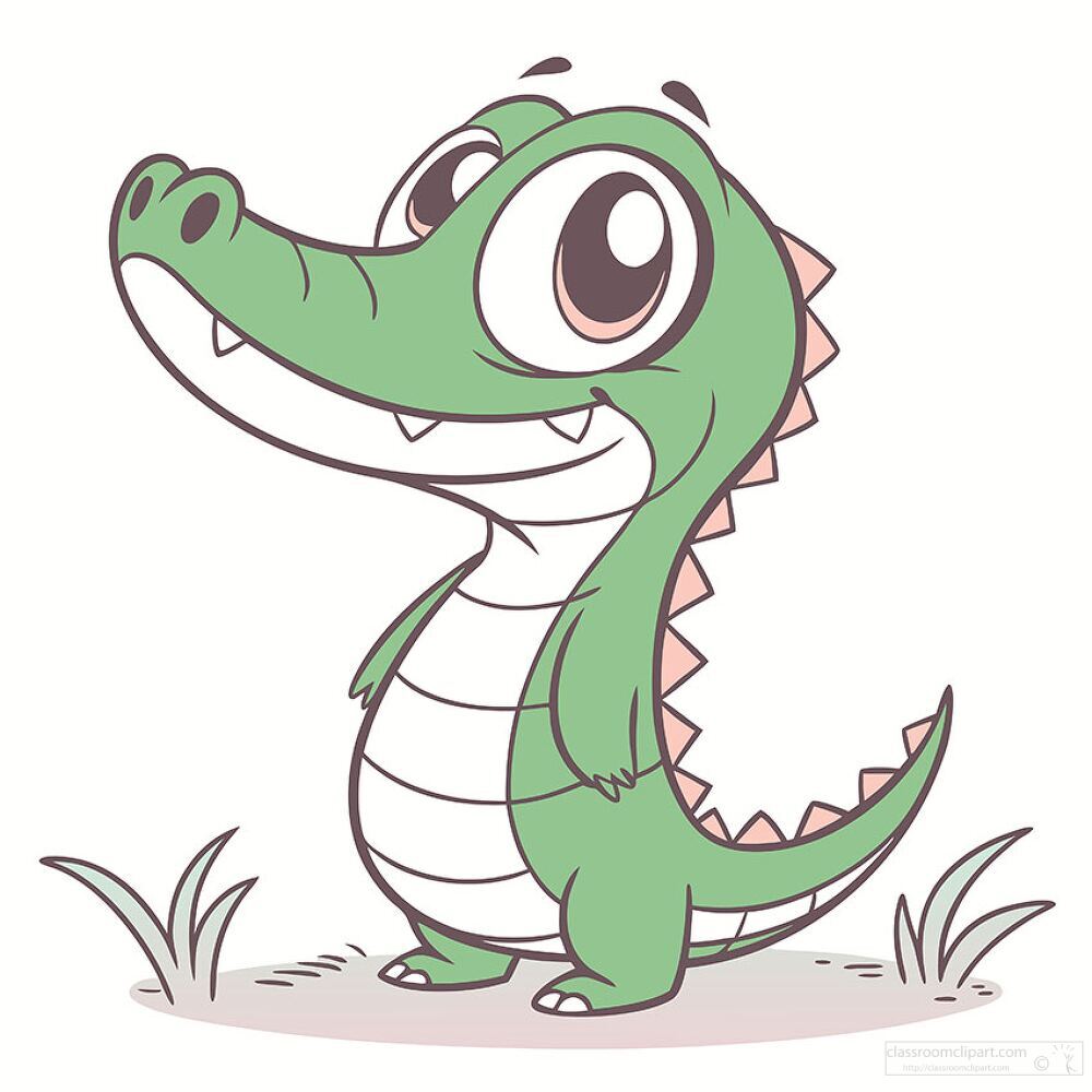 cute smiling crocodile with large eyes