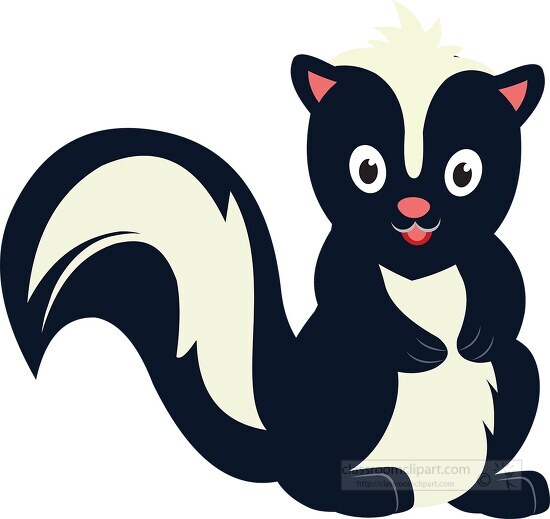 cute smiling little skunk clipart