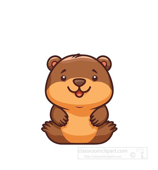 cute smiling playful beaver clip art