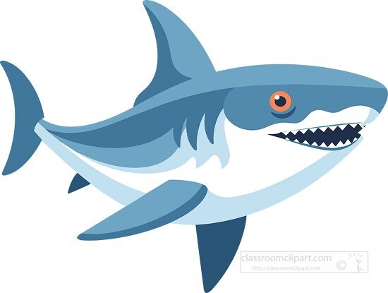 cute swimming cartoon shark