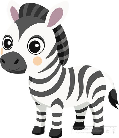 cute zebra with a friendly smile and large expressive eyes