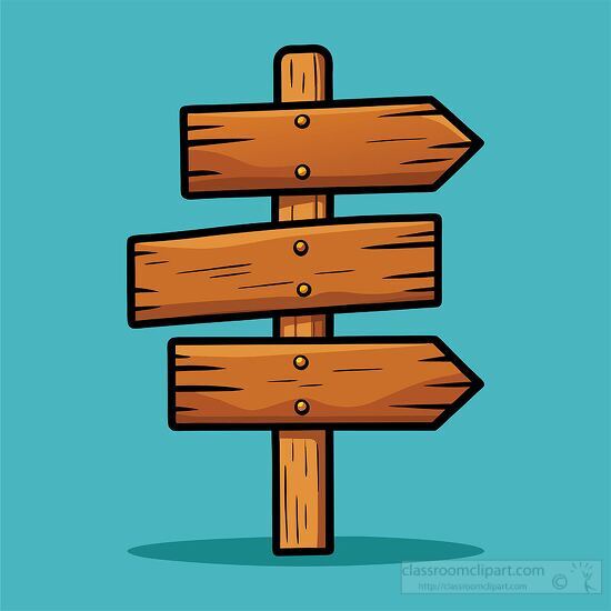 detailed wooden signpost illustration with arrows