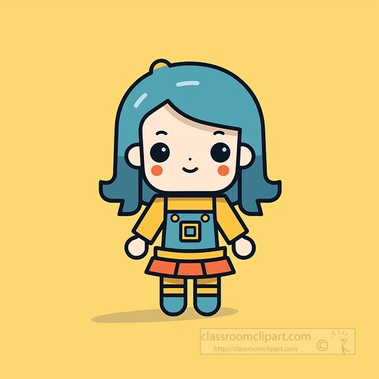 doll square icon style clip art