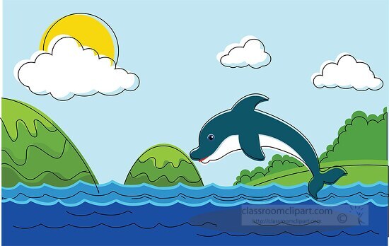 dolphin jumping out of the water clipart