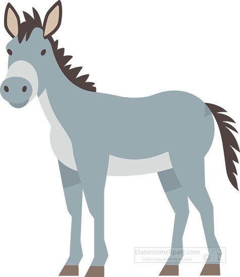 donkey short upright mane clip art