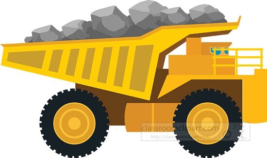 dump truck filled with debris clipart