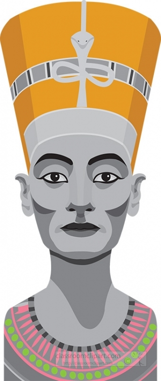 egyptian queen nefertiti gray color clipart