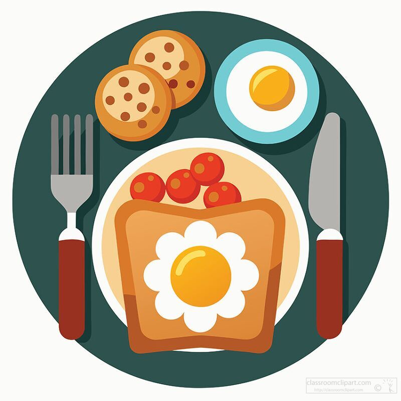 english breakfast toast egg tomatoes