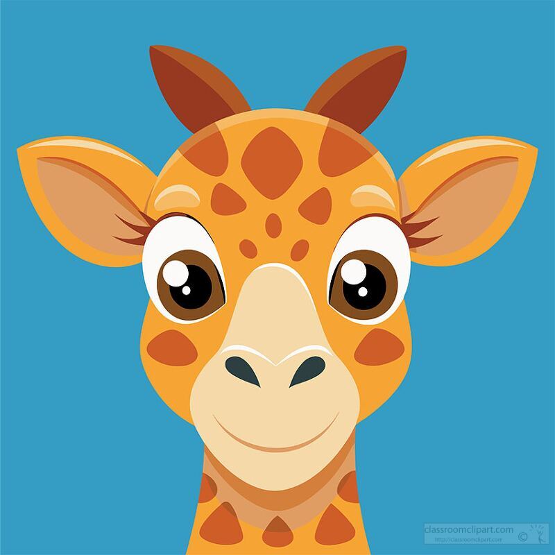 face of a giraffe with big brown eyes