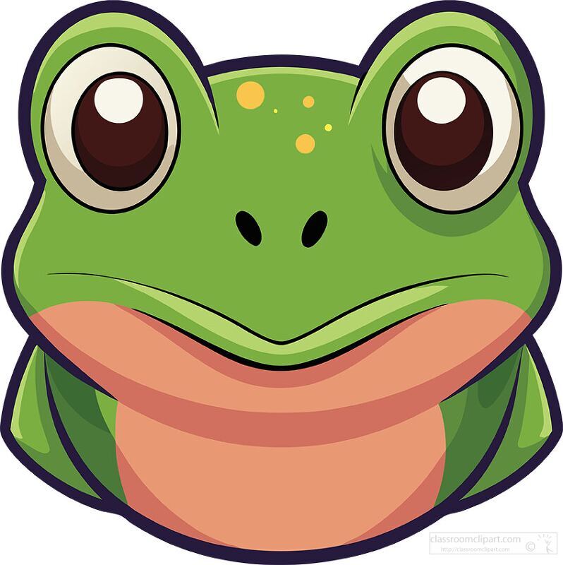 face of a studious frog cartoon clipart