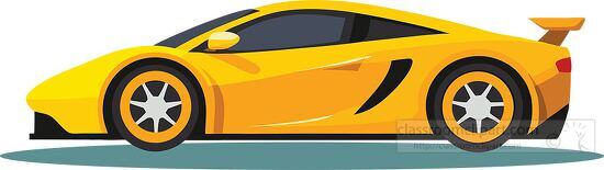 fast yellow sports car