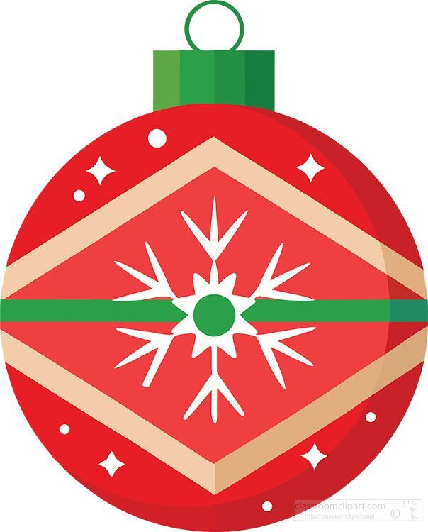 festive red christmas ornament with a green top