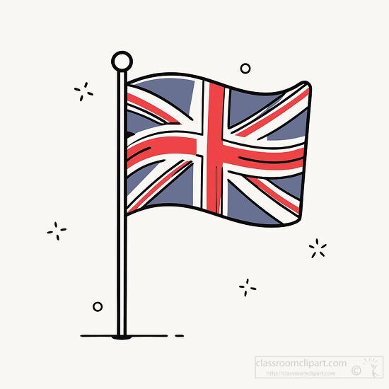 flag of great britain attached to a black flagpole