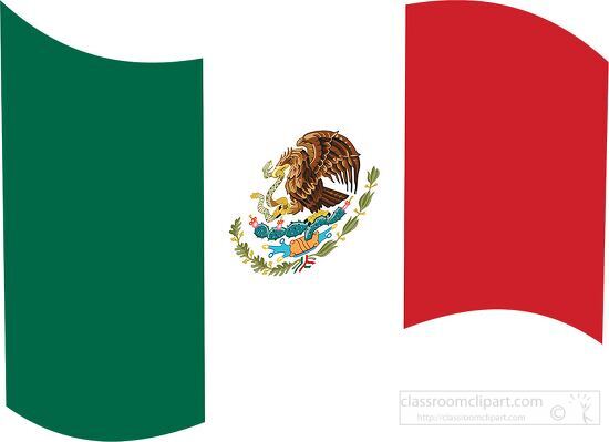 flag of mexico slightly waving