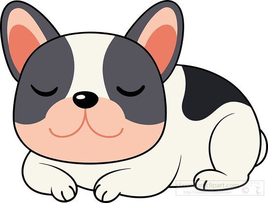 French Bulldog peacefully sleeping clipart