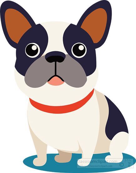 friendly French Bulldog cartoon style