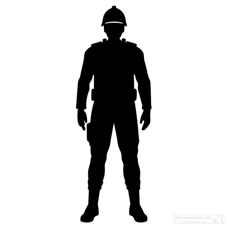 full body silhouette of a soldier