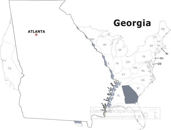 Georgia usa state black outline clipart