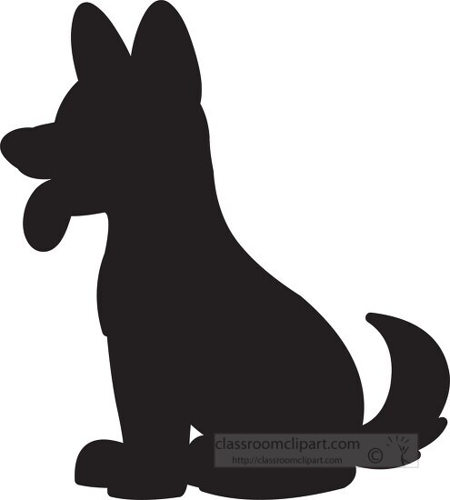 german shepherd dog sitting on hind legs with tongue clip art si