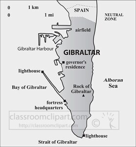 Gibraltar country map gray color