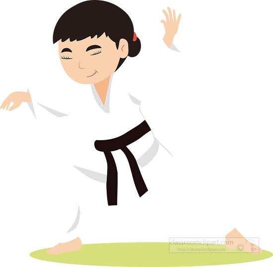 girl wearing a black belt karate