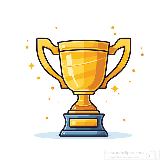 gold aaward trophy gold blue clip art