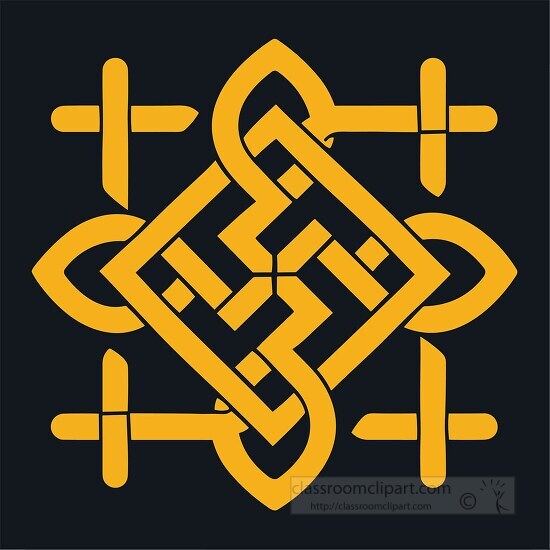 gold celtic knot simple geometric on black backround