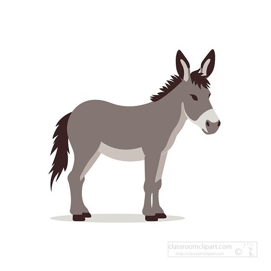 gray white donkey clip art