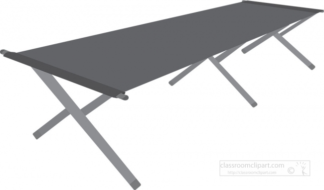 green folding cot gray color clipart