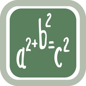 green square pythagorean theorem formula icon