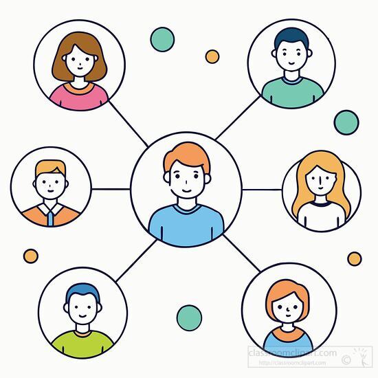 group of diverse individuals is connected in a network