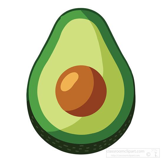 half avocado with a pit in the middle