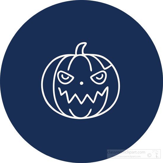 halloween round pumpkin icon