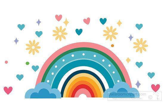 hand drawn style rainbow clipart