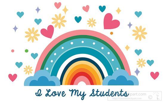 hand drawn style rainbow with text i lovo my students