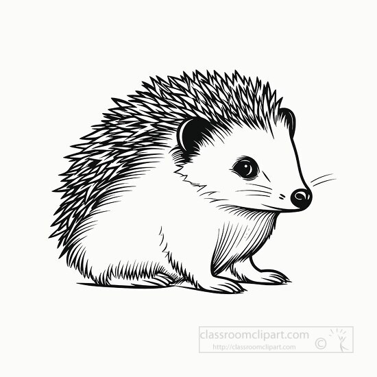hedgehog outline coloring clip art