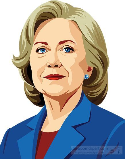 hilary clinton portrait with a poised look dressed in a formal b