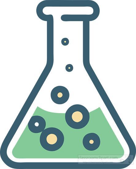 icon of a beaker with green liquid and bubbles 