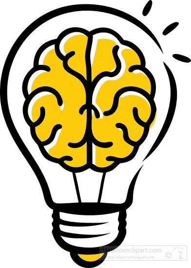 Icon of a brain shaped light bulb