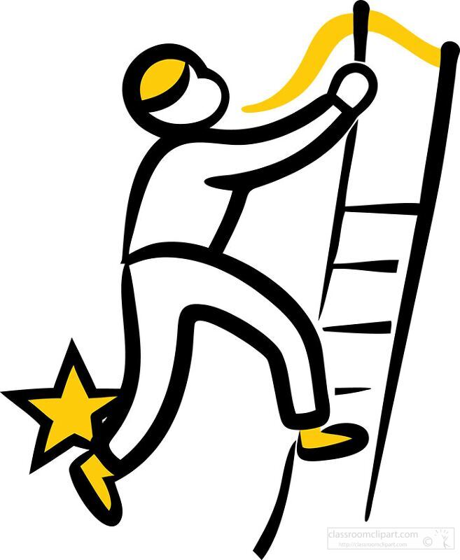 icon of a person climbing a ladder with a star symbolizing achie