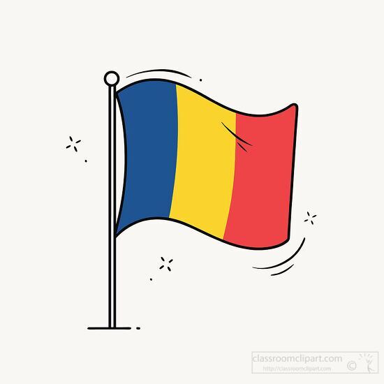 illustration of the national flag of romania attached to a black