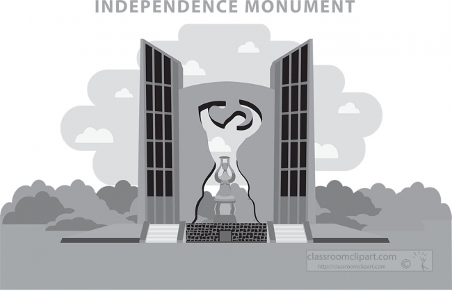 independence monument togo africa 2 gray color clipart