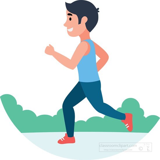 Jogging Boy Sports Clipart