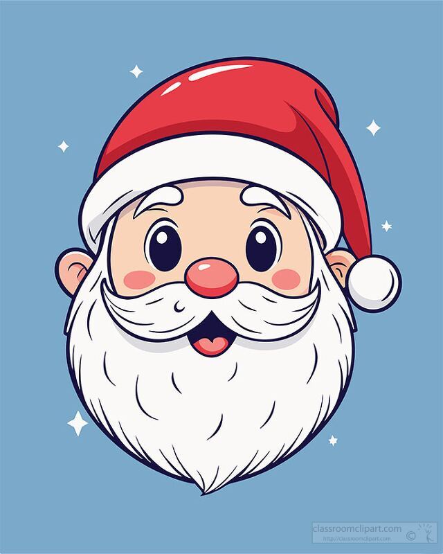 Jolly Santa Claus on Blue Background