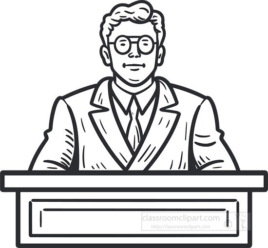 judge black white outline clipart